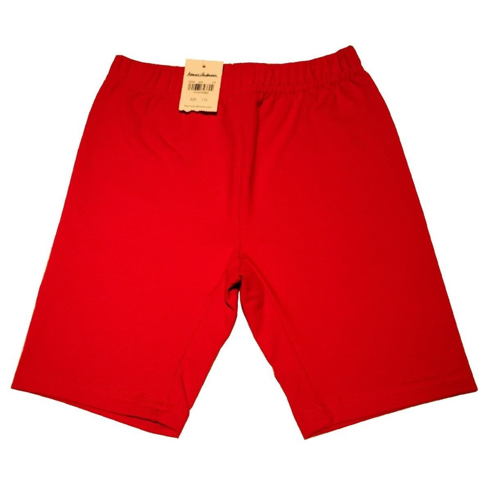 New Hanna Andersson Girls size 5 110 cm Red Stretchy Play Shorts